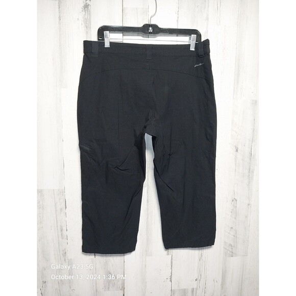 Eddie Bauer black crop capri cargo pants nylon hiking women's size 14 - Picture 4 of 7